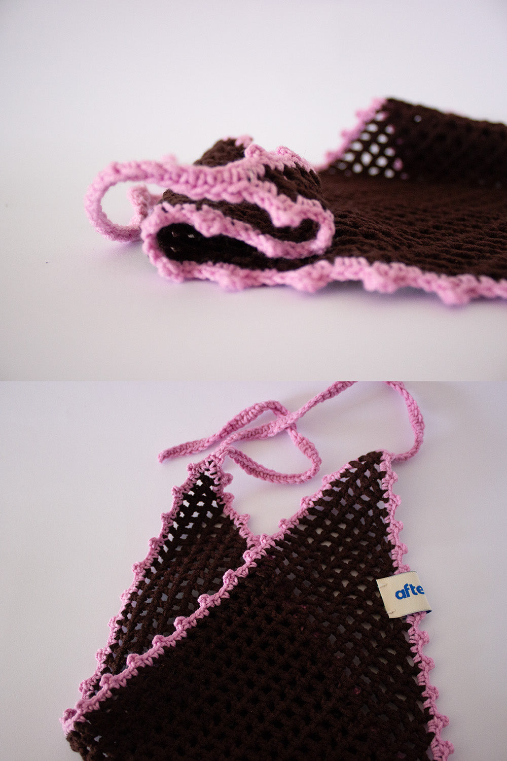 Waffle Kroşe Bandana - Dark Brown - 2