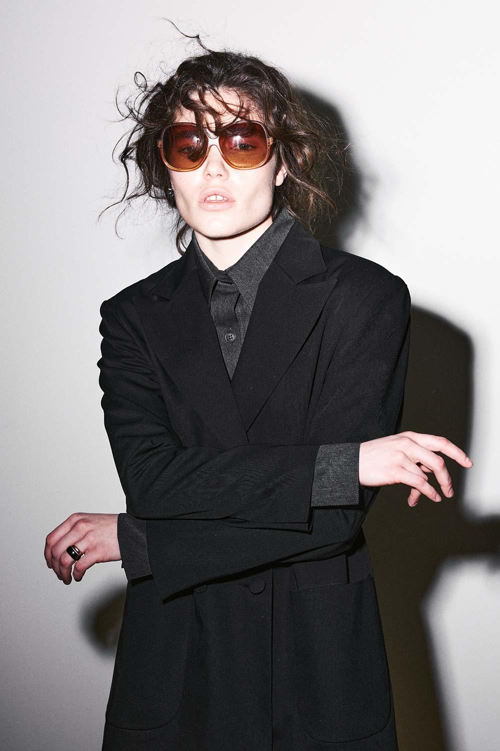 Agic-Kruvaze Yırtmaçlı Siyah Astarlı Ceket-Ceket-3-Milagron.com