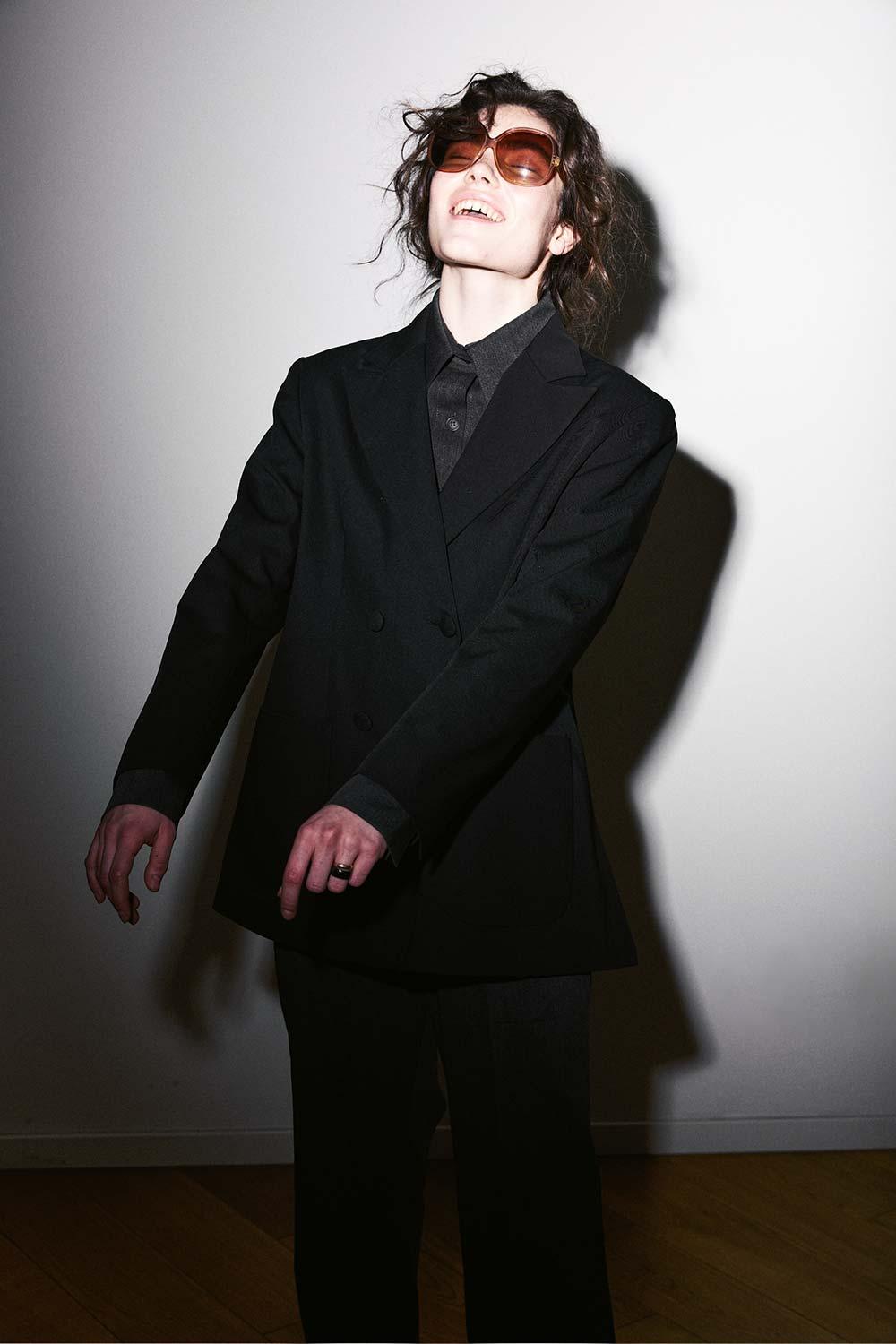 Agic-Kruvaze Yırtmaçlı Siyah Astarlı Ceket-Ceket-7-Milagron.com