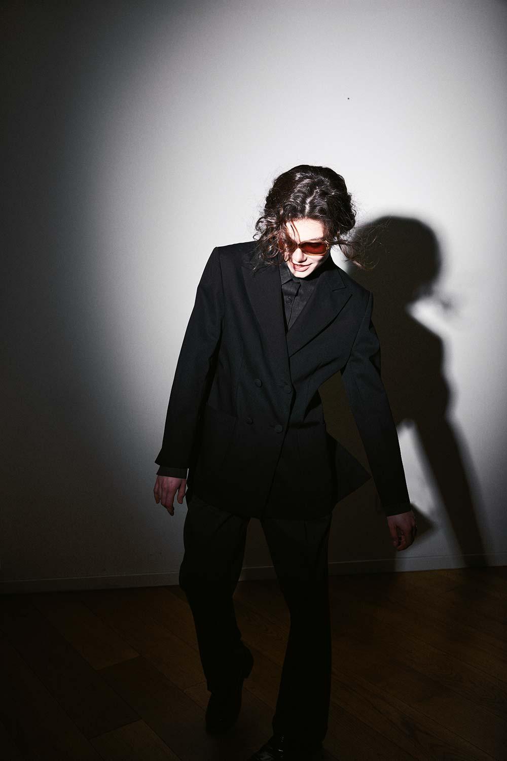 Agic-Kruvaze Yırtmaçlı Siyah Astarlı Ceket-Ceket-8-Milagron.com