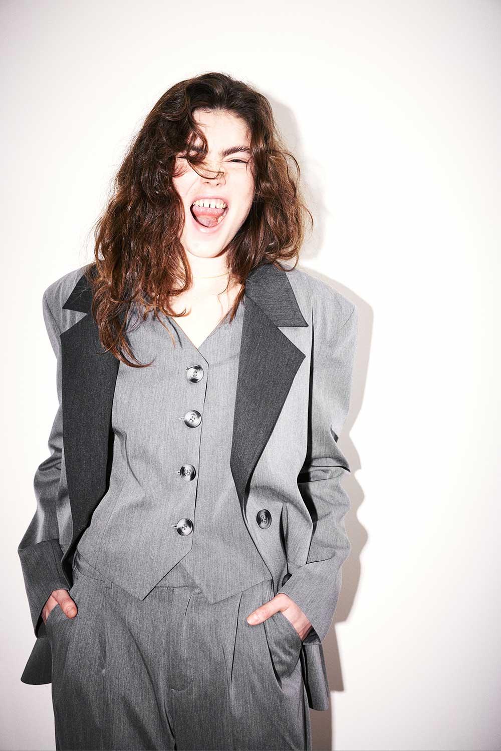 Agic-Oversize Gri Füme Astarlı Ceket-Ceket-9-Milagron.com