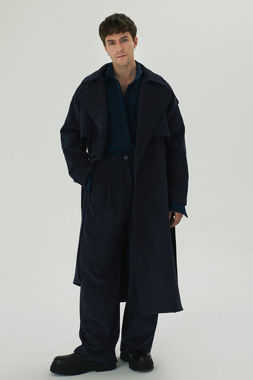 Agic-Oversize Kadife Palto-Dış Giyim-1-Milagron.com