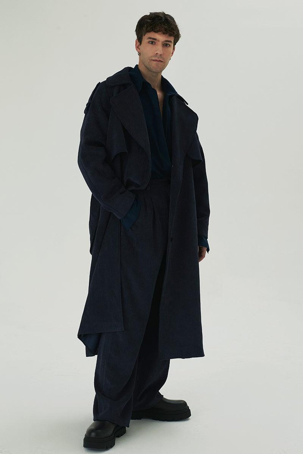 Agic-Oversize Kadife Palto-Dış Giyim-3-Milagron.com