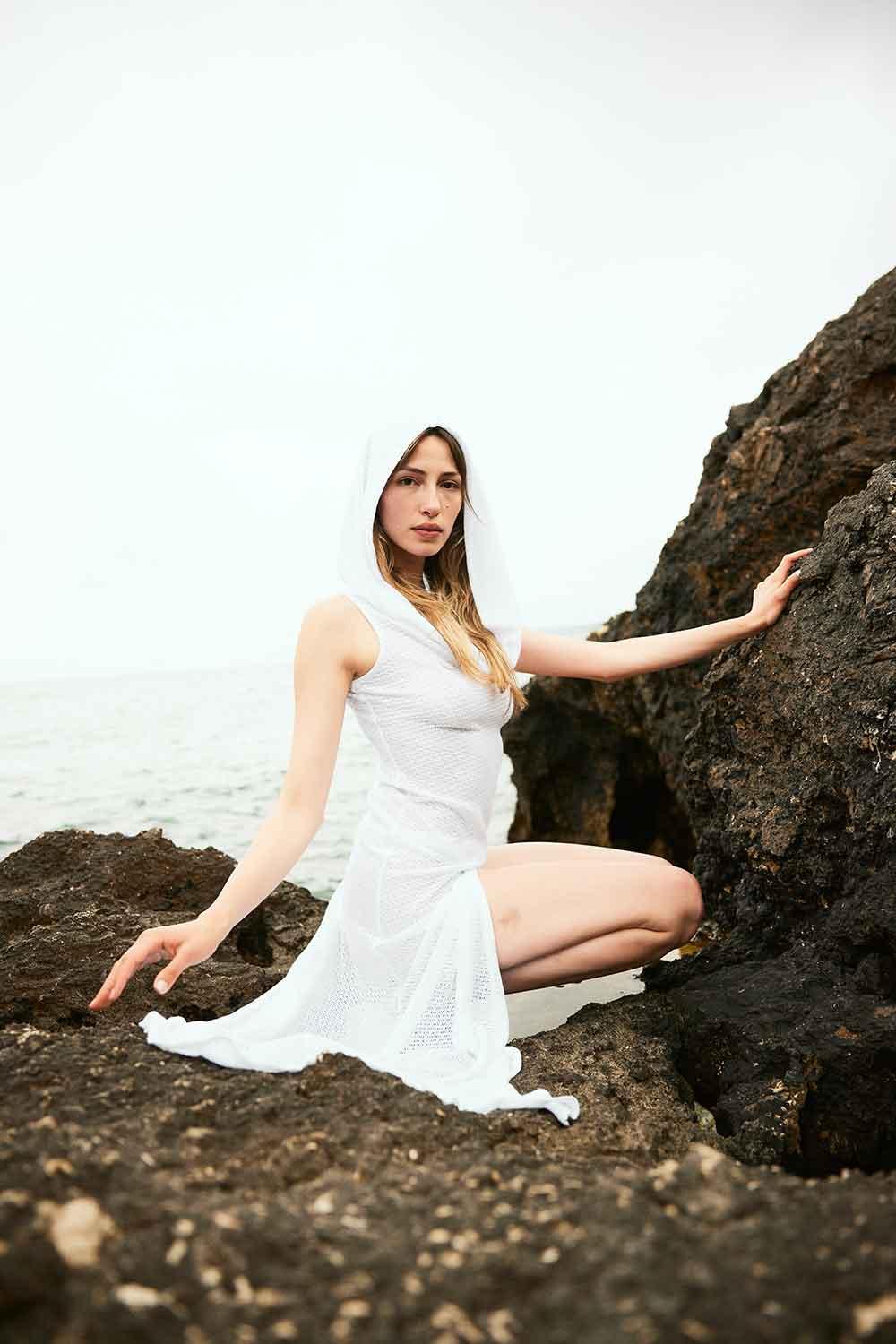 Agic-SERENITY KAPİŞONLU PLAJ ELBİSESİ-Elbise-1-Milagron.com