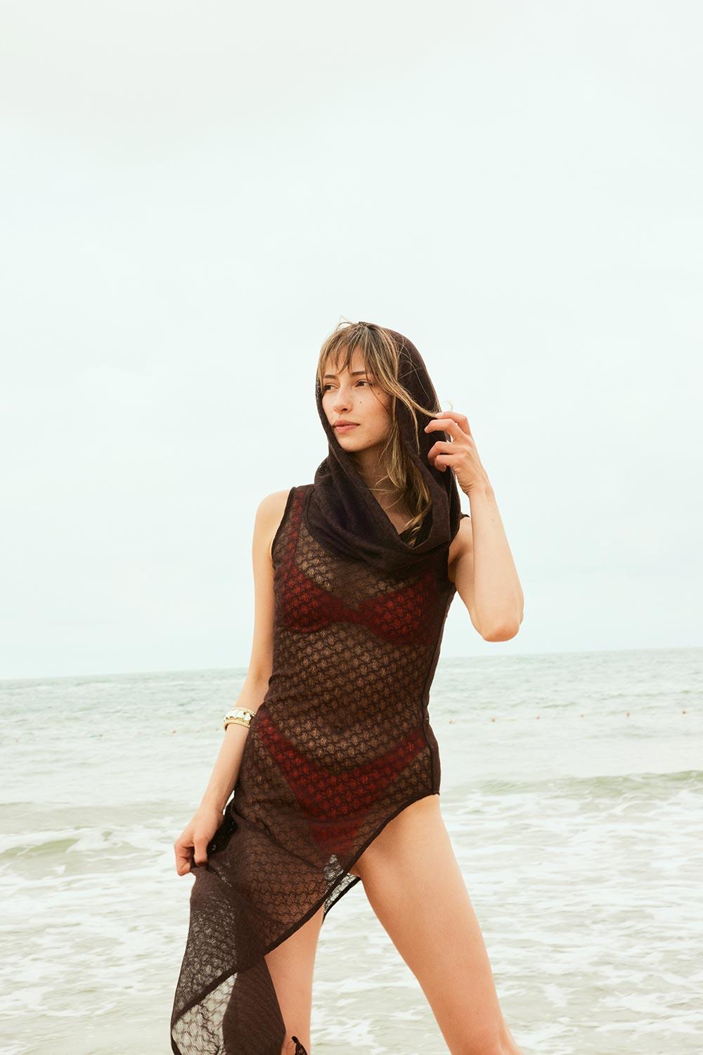 Agic-SUMMER ISLAND KAPİŞONLU PLAJ ELBİSESİ-Elbise-10-Milagron.com