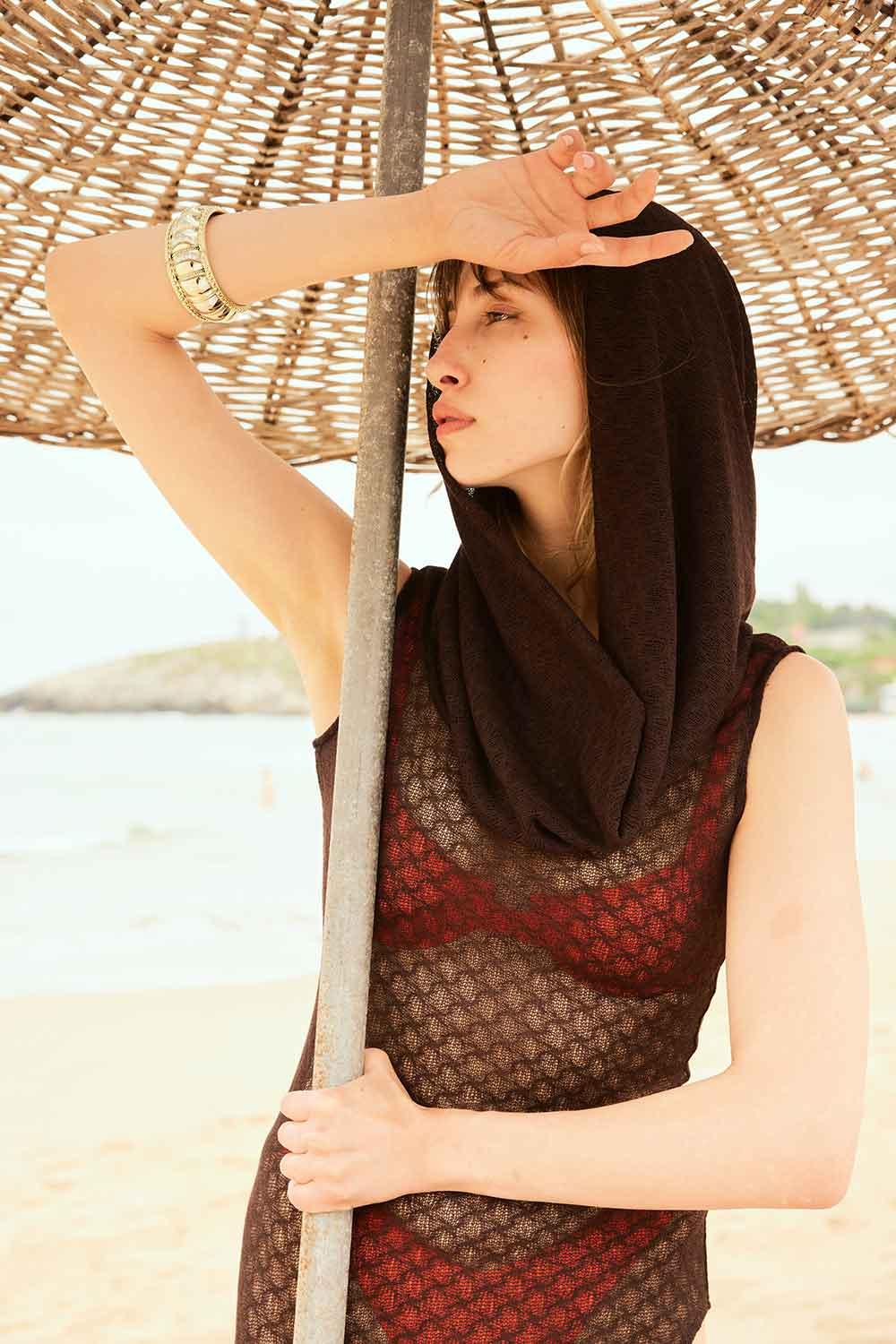 Agic-SUMMER ISLAND KAPİŞONLU PLAJ ELBİSESİ-Elbise-14-Milagron.com