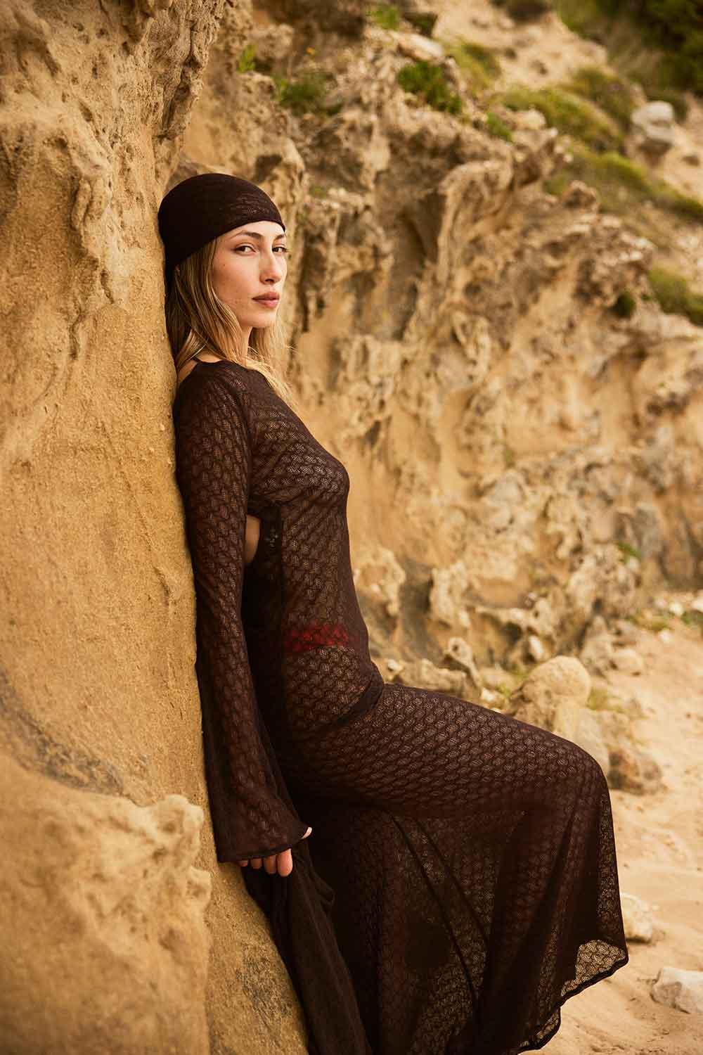 Agic-SUNBATHE SIRT AÇIK UZUN PLAJ ELBİSESİ-Elbise-14-Milagron.com