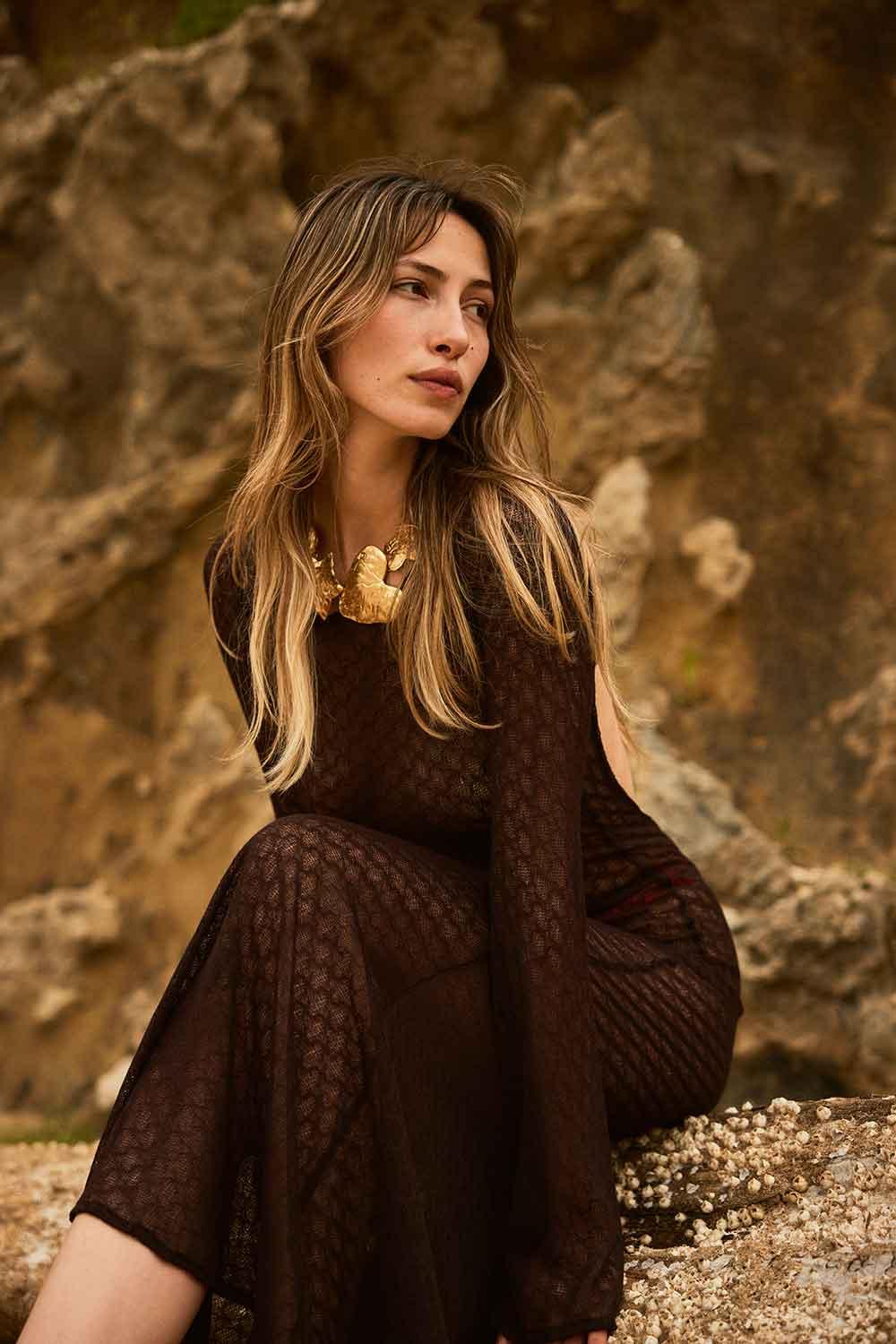 Agic-SUNBATHE SIRT AÇIK UZUN PLAJ ELBİSESİ-Elbise-7-Milagron.com