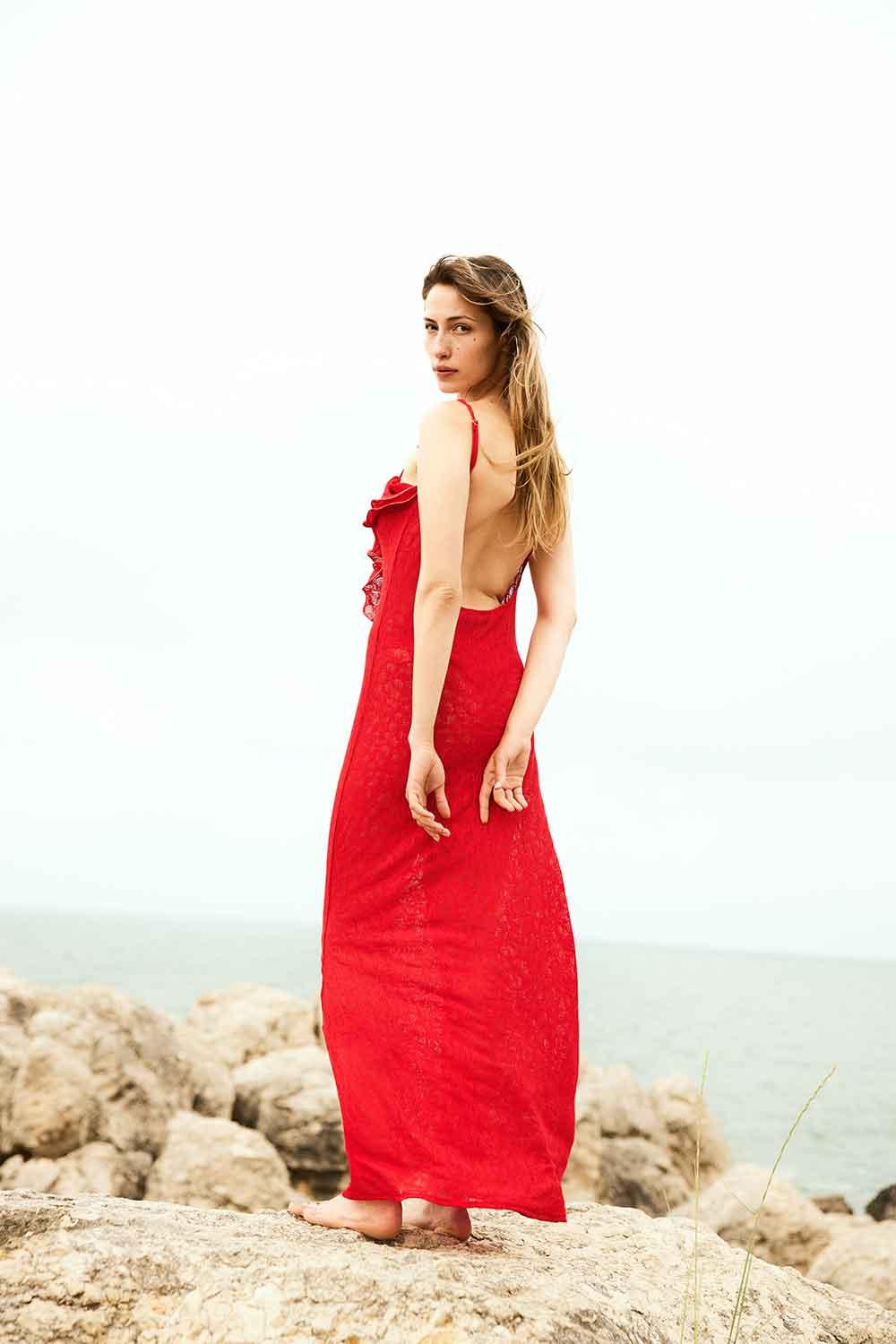 Agic-SUNSET GLOW ASKILI UZUN PLAJ ELBİSESİ-Elbise-3-Milagron.com