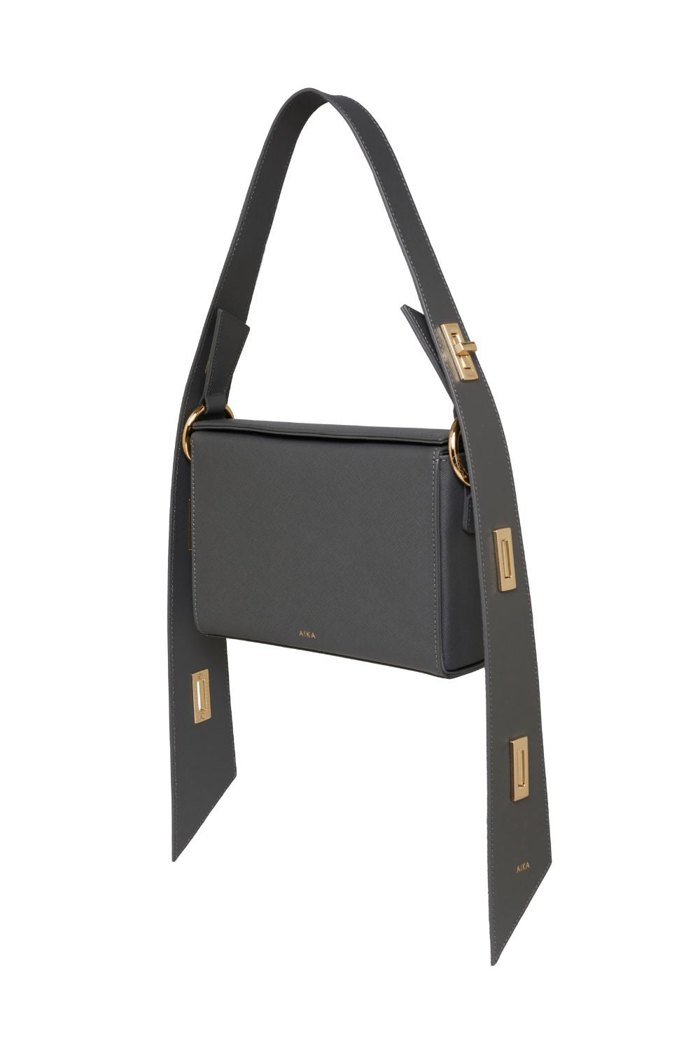 Aika Concept-Leather Istanbul Bag Grey-Omuz Çantası-1-Milagron.com