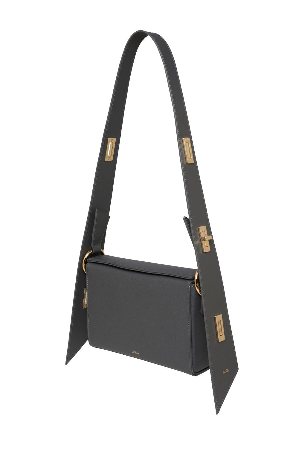 Aika Concept-Leather Istanbul Bag Grey-Omuz Çantası-2-Milagron.com