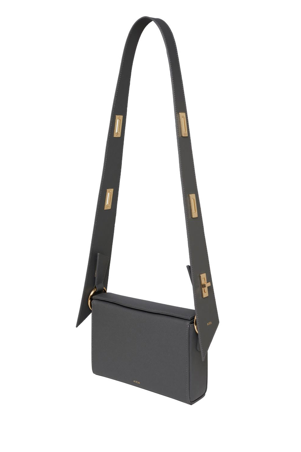 Aika Concept-Leather Istanbul Bag Grey-Omuz Çantası-3-Milagron.com