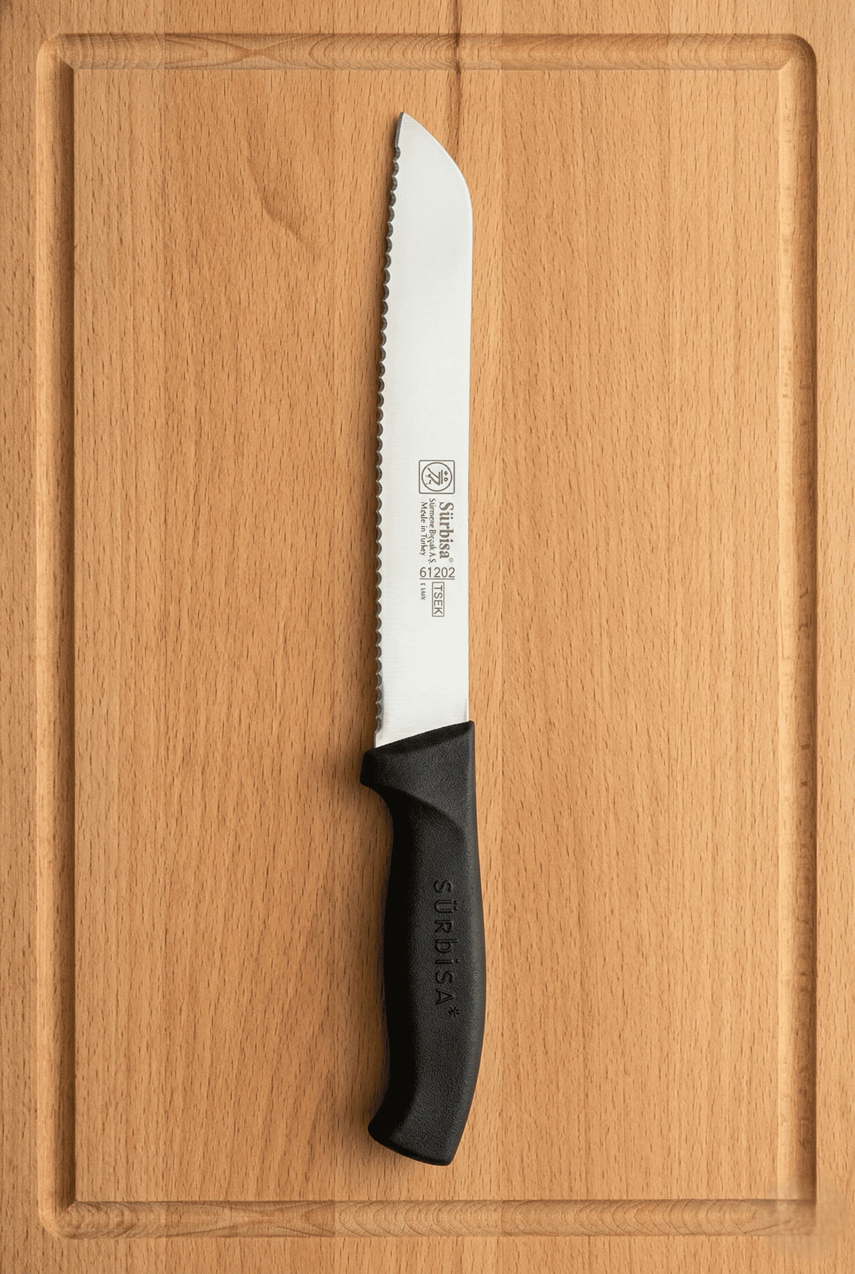 Ekmek Kesme Bıçağı Lazer Bilemeli Tırtıklı Vakfıkebir Ekmeği Dilimleme Bıçak 39 Cm Sürmene Sürbisa 61201