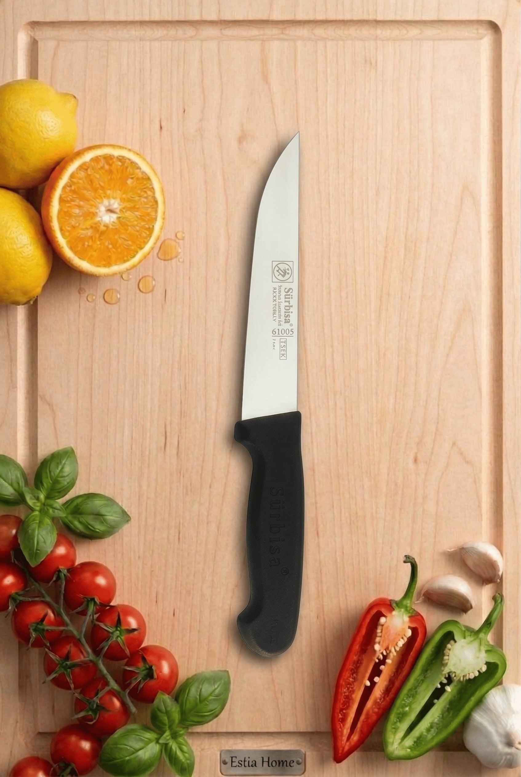 Sürmene Sebze Ve Meyve Mutfak Bıçağı 24 Cm Günlük Kullanım Sebze Doğrama Orjinal Sürbisa 61005