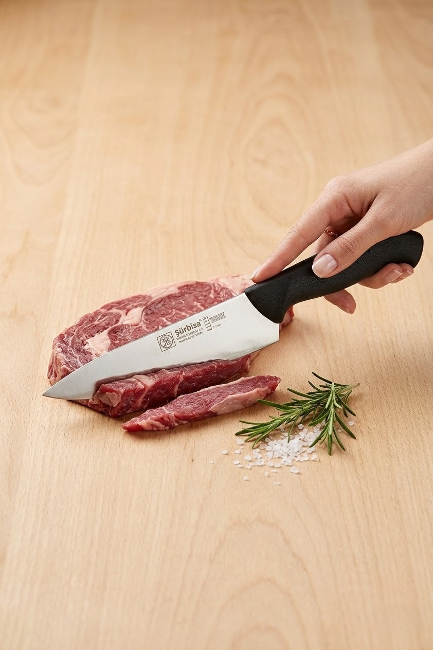 Sürmene Şef Aşçı Bıçağı Et, Ekmek, Sebze Günlük Genel Kullanım Mutfak Bıçak 32 Cm Sürbisa 61170