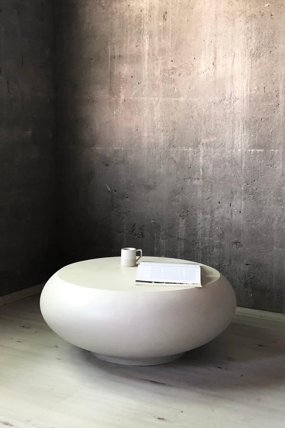 Alanco Design-Karen Açık Bej Polyester Orta Sehpa (Büyük)-Sehpa-1-Milagron.com