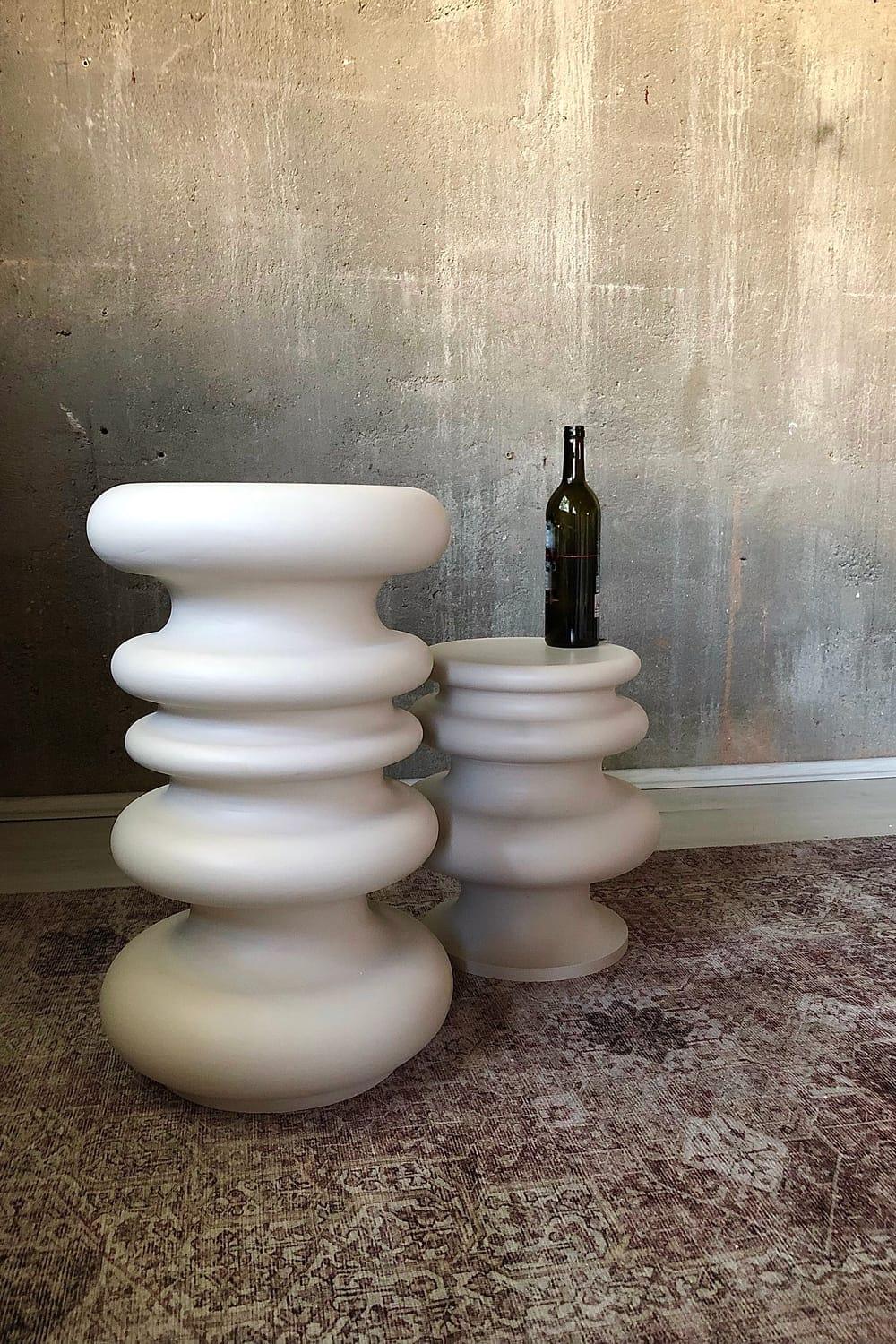 Alanco Design-Pureline Açık Bej Kompakt 2'li Yan Sehpa-Sehpa-3-Milagron.com