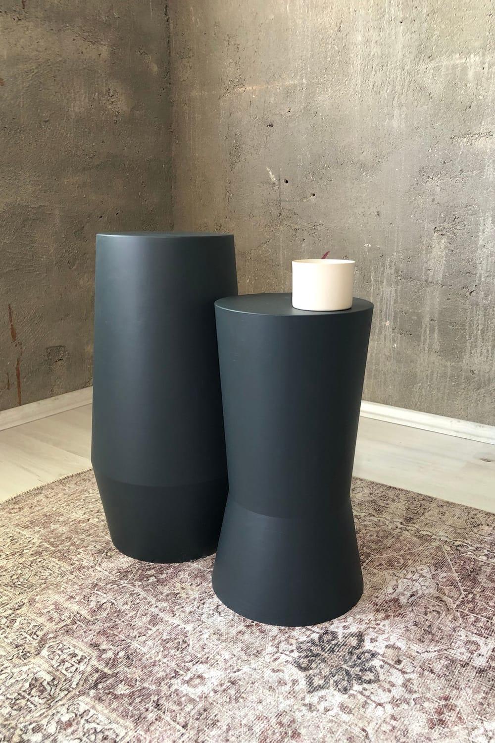 Alanco Design-Pureline Antrasit Kompakt 2'li Yan Sehpa-Sehpa-1-Milagron.com