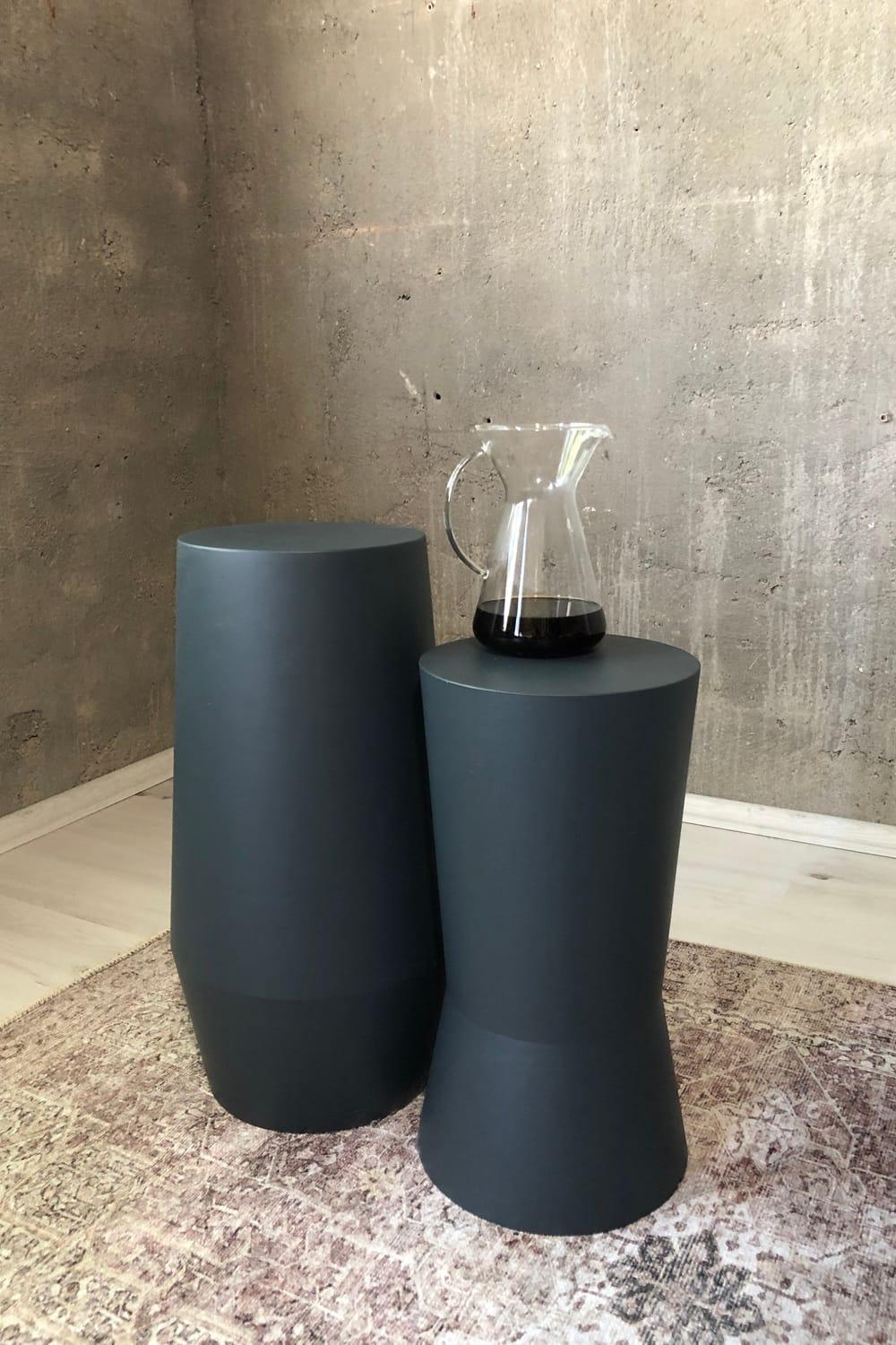 Alanco Design-Pureline Antrasit Kompakt 2'li Yan Sehpa-Sehpa-2-Milagron.com