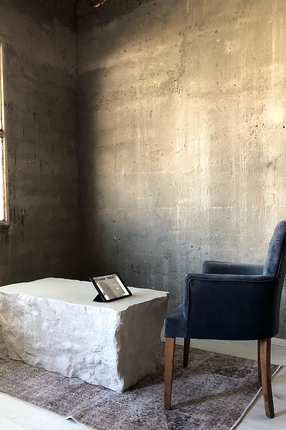 Alanco Design-Taş Görünümlü Polyester Orta Sehpa-Sehpa-2-Milagron.com