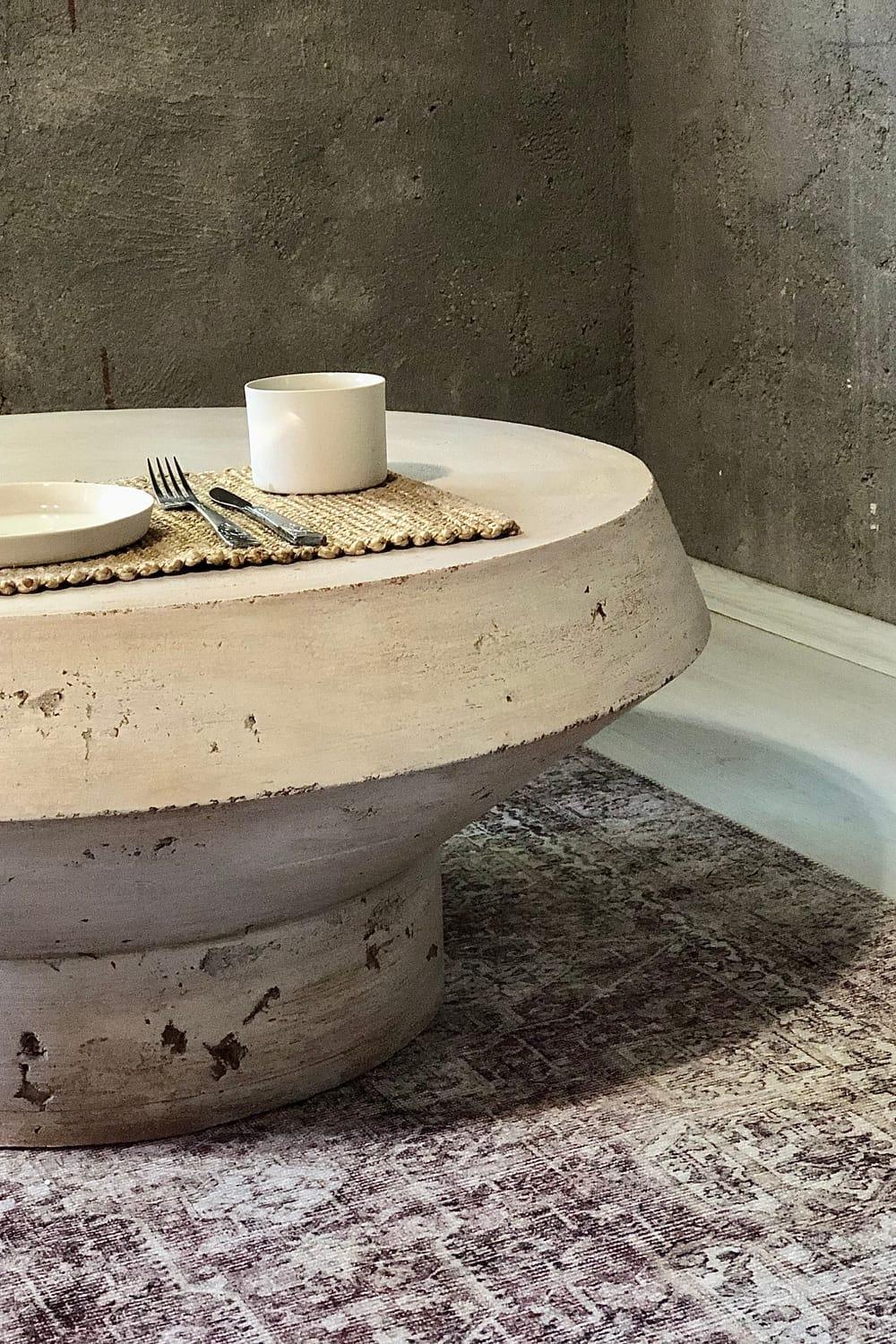 Alanco Design-Traverten Görünümlü Polyester Orta Sehpa-Sehpa-3-Milagron.com