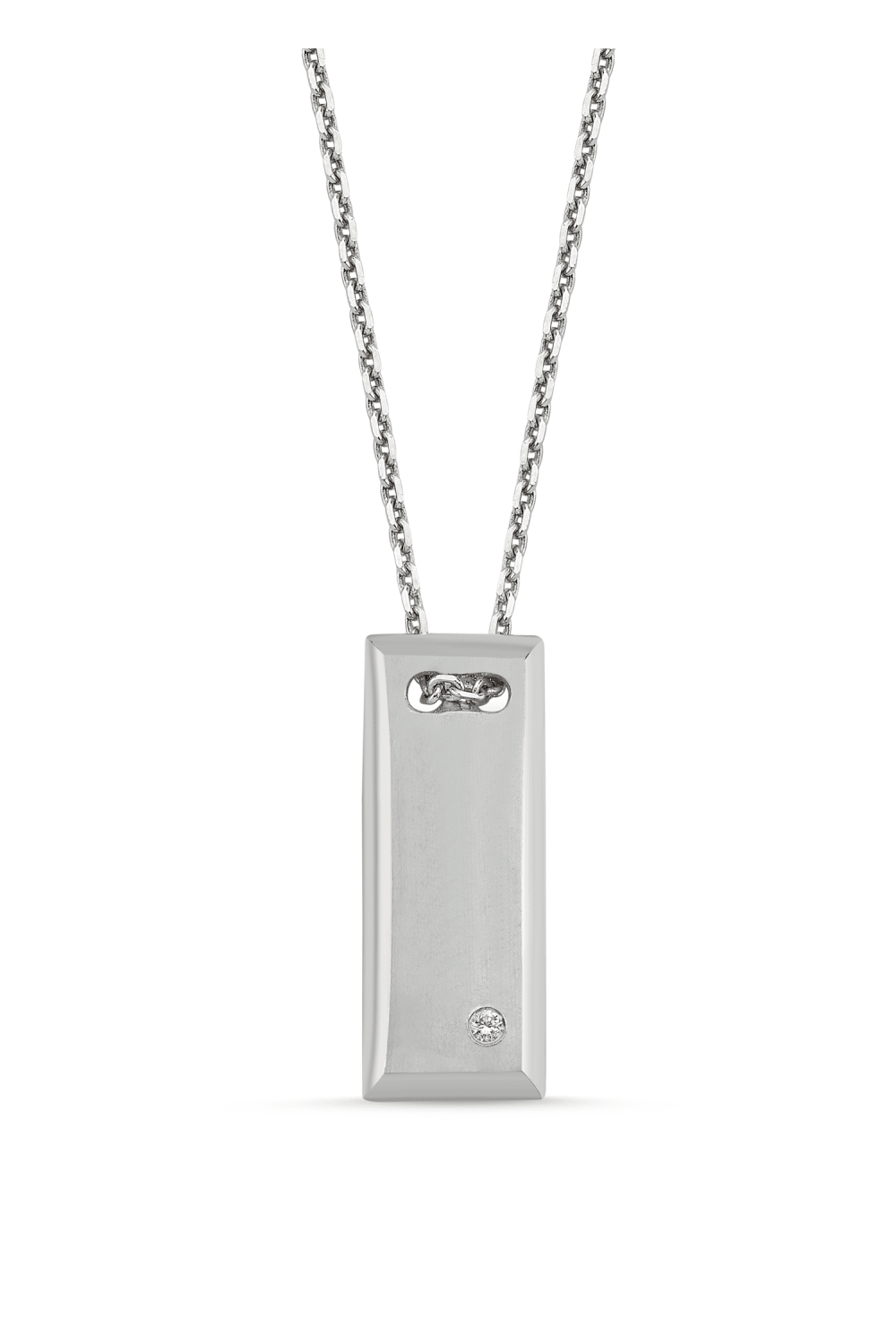 Aleyna Cebeci Jewelry-Rectangle Pırlantalı 925 Ayar Gümüş Kolye-Kolye-1-Milagron.com