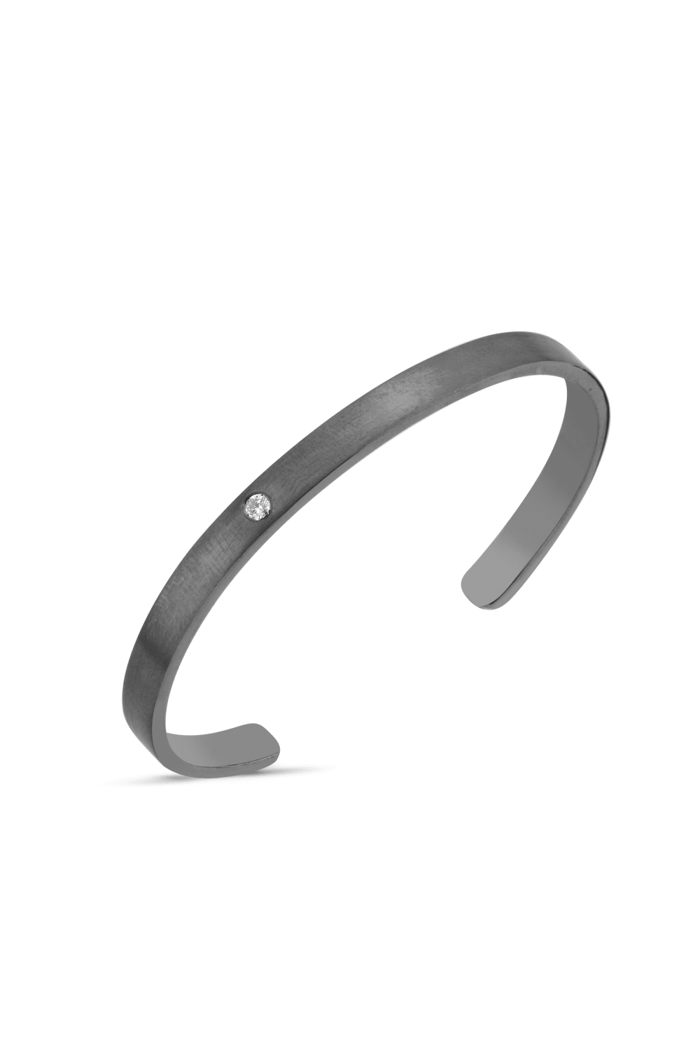 Aleyna Cebeci Jewelry-Simple Bileklik, Siyah Rodyum Kaplama Gümüş, Pırlanta-Bileklik-1-Milagron.com