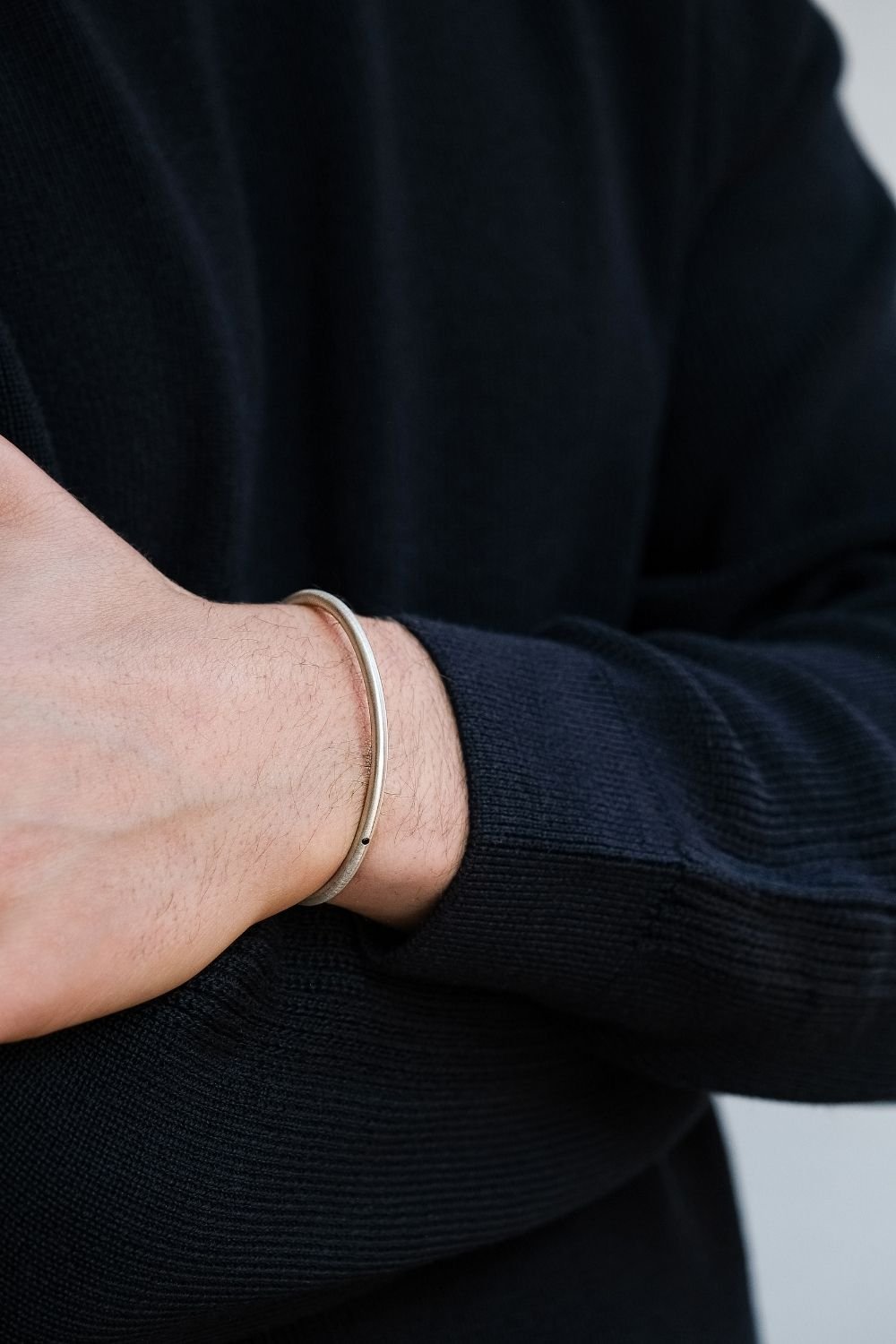 Aleyna Cebeci Jewelry-Straw Bileklik, 925 Ayar Gümüş, Siyah Pırlanta-Bileklik-2-Milagron.com