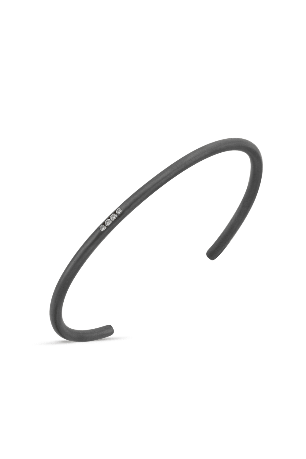 Aleyna Cebeci Jewelry-Straw Bileklik, Siyah Rodyum Kaplama Gümüş, Kahve Pırlanta-Bileklik-1-Milagron.com