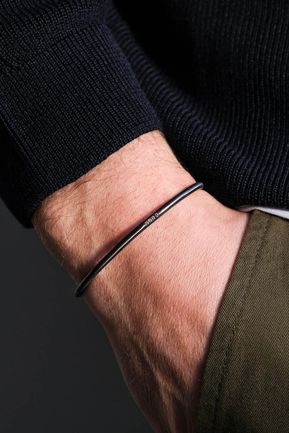 Aleyna Cebeci Jewelry-Straw Bileklik, Siyah Rodyum Kaplama Gümüş, Kahve Pırlanta-Bileklik-2-Milagron.com