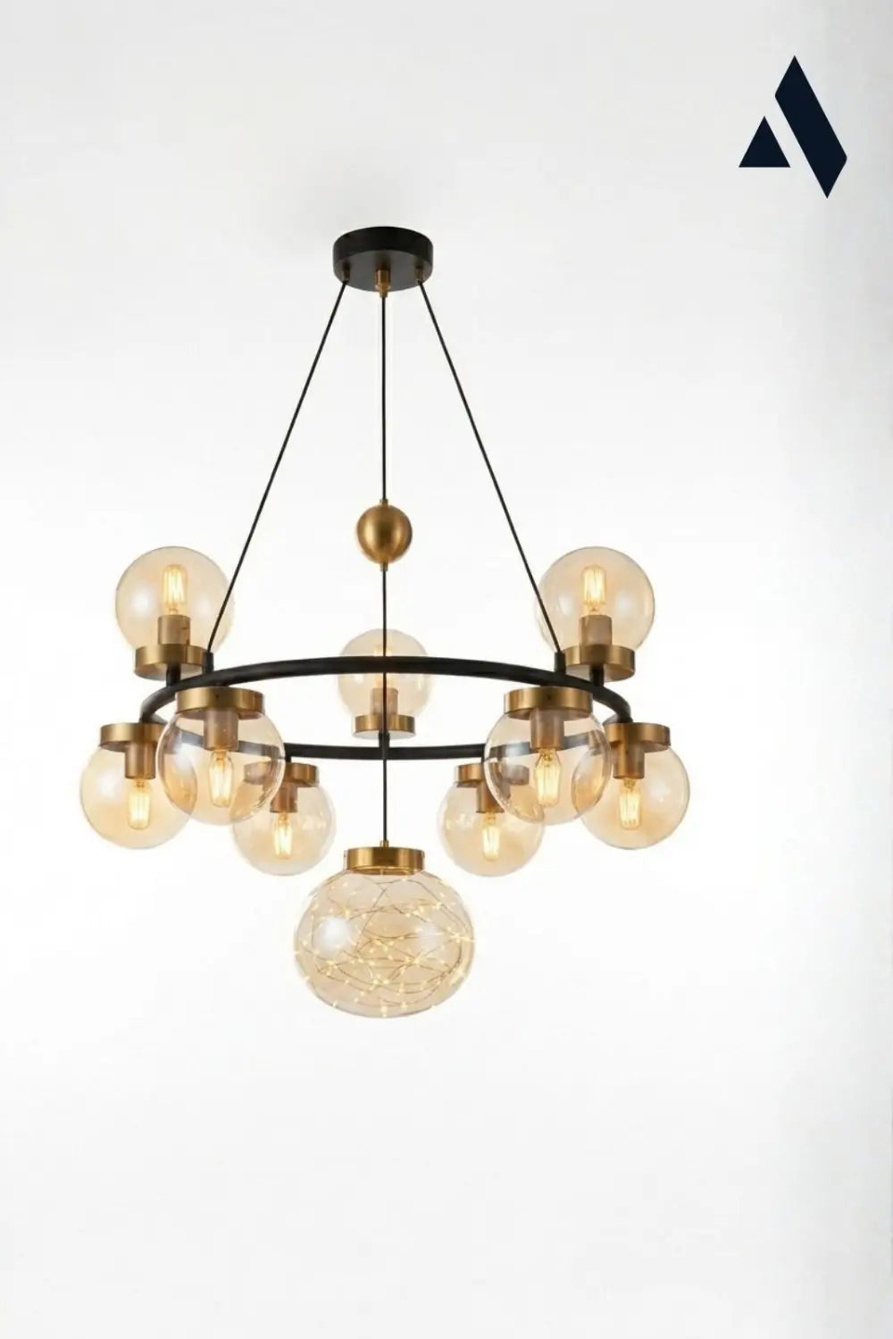 Celestra 9'lu Bal Camlı Modern Salon Avizesi - 0