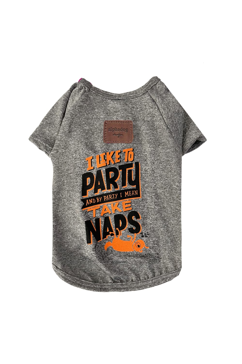 Alphadog Design-Party Grey Pet Tshirt-Köpek-1-Milagron.com