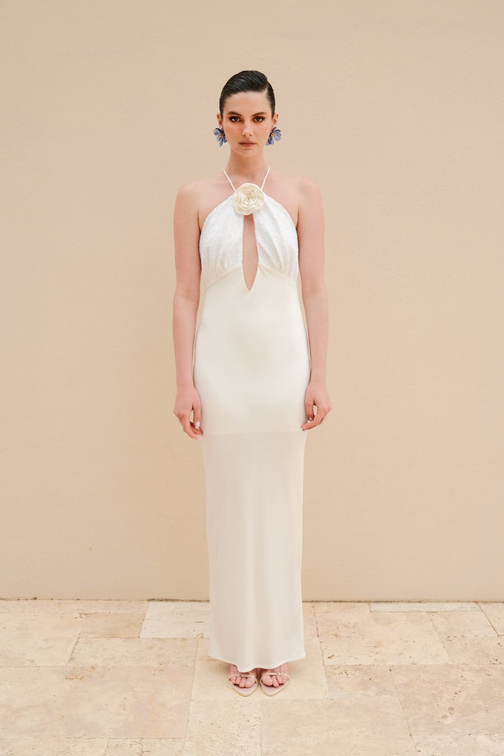 Alreves-Alba Low-cut Long Dress-Elbise-1-Milagron.com