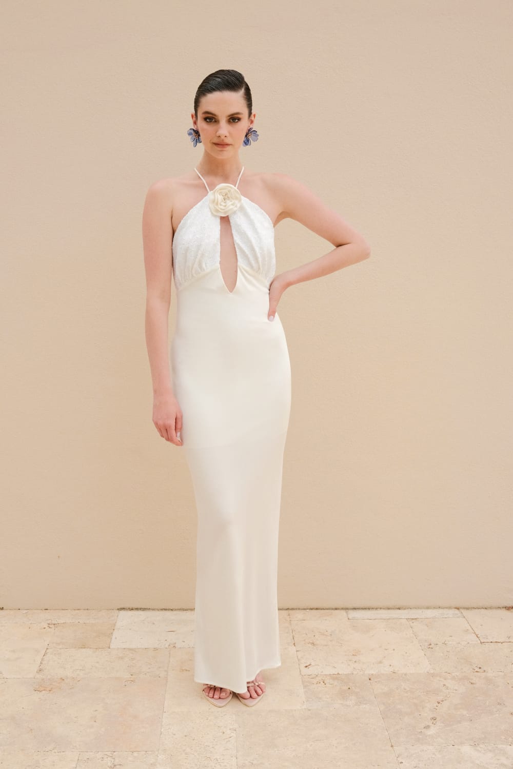 Alreves-Alba Low-cut Long Dress-Elbise-2-Milagron.com