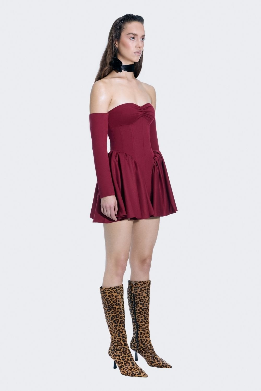 Alreves-Candela Burgundy Dress-Elbise-4-Milagron.com