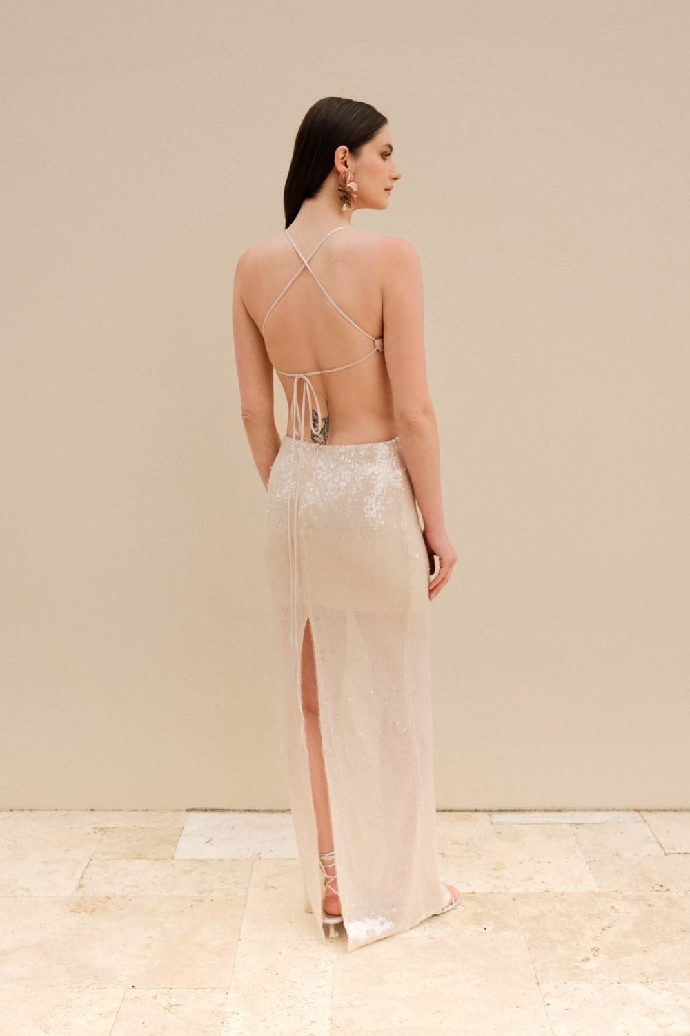 Alreves-Celeste Sequin Long Dress-Elbise-3-Milagron.com