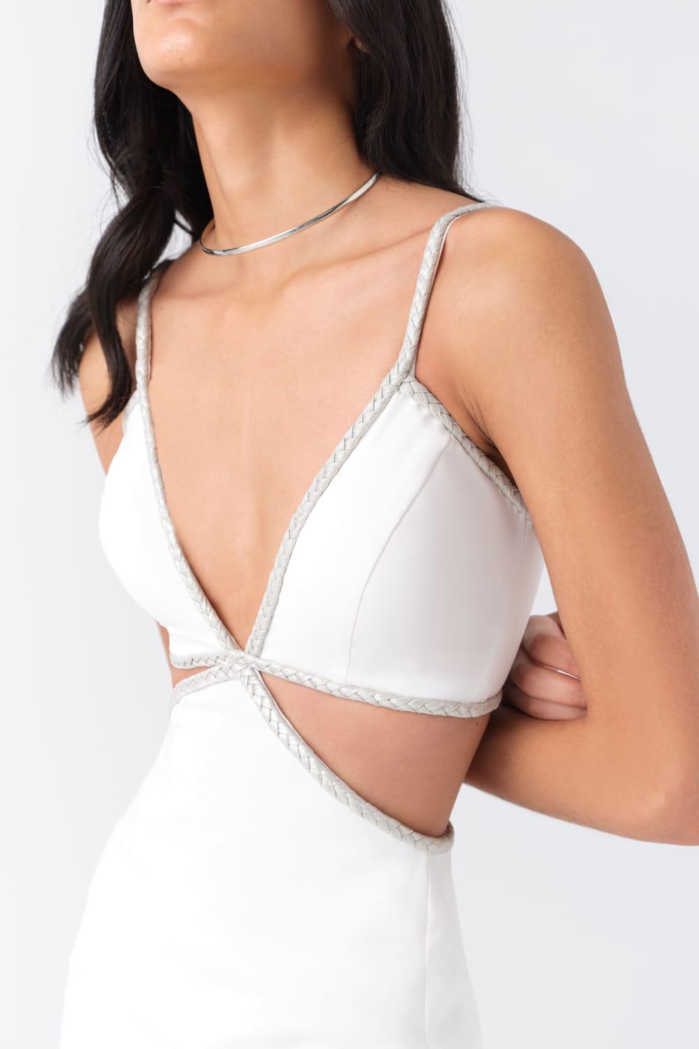 Alreves-Luna Midi Dress in White-Elbise-2-Milagron.com