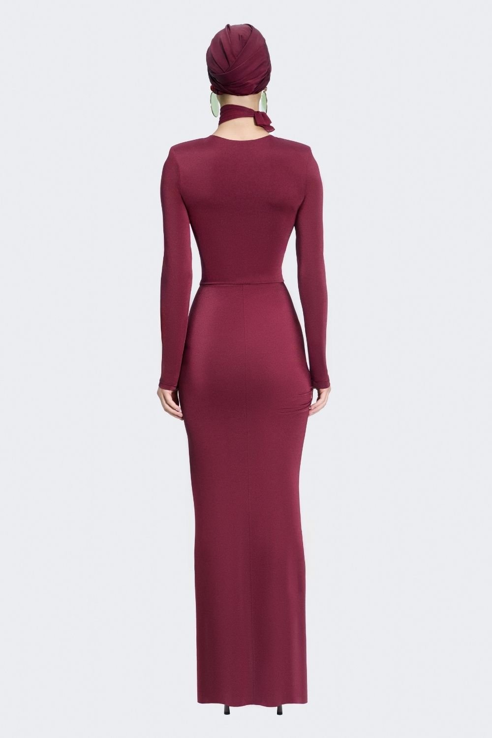 Alreves-Noche Burgundy Maxi Dress-Elbise-3-Milagron.com