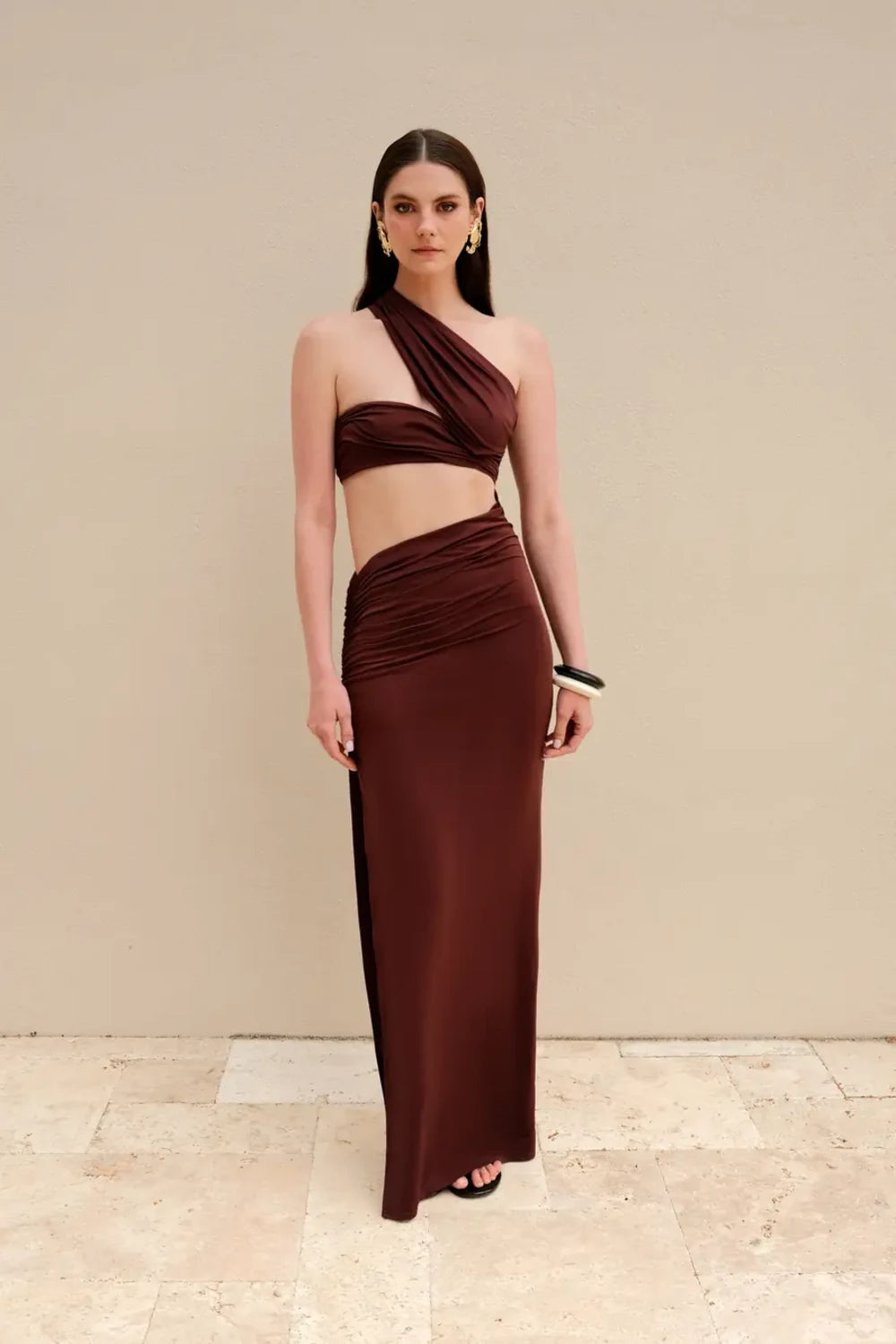 Alreves-Ola Low-cut Long Dress-Elbise-1-Milagron.com