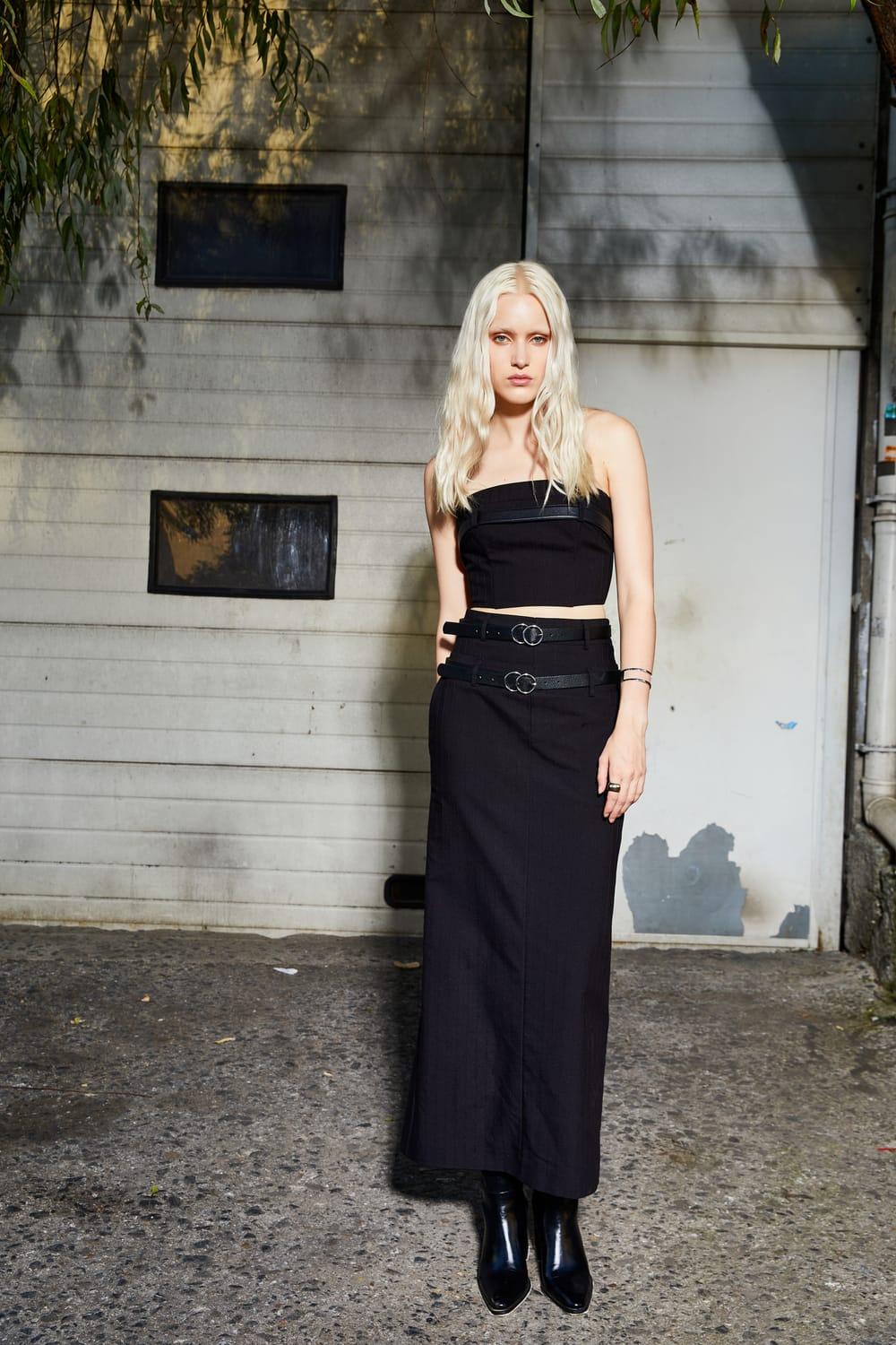 Alreves-Paloma Double Waist Skirt with Belts-Etek-1-Milagron.com