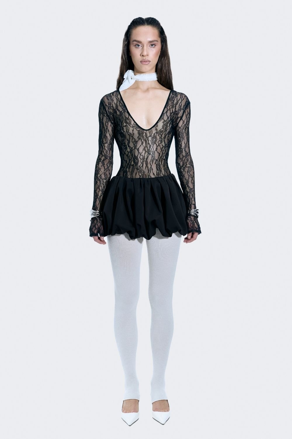 Alreves-Siena Lace Balloon Mini Dress-Elbise-2-Milagron.com