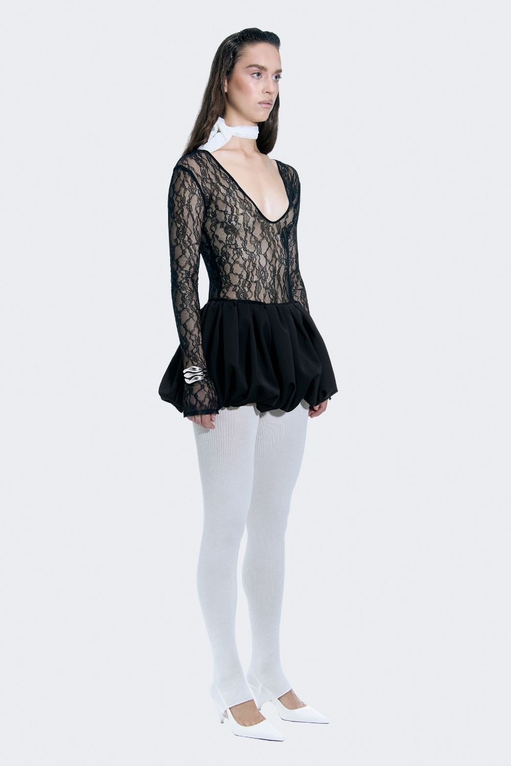 Alreves-Siena Lace Balloon Mini Dress-Elbise-4-Milagron.com