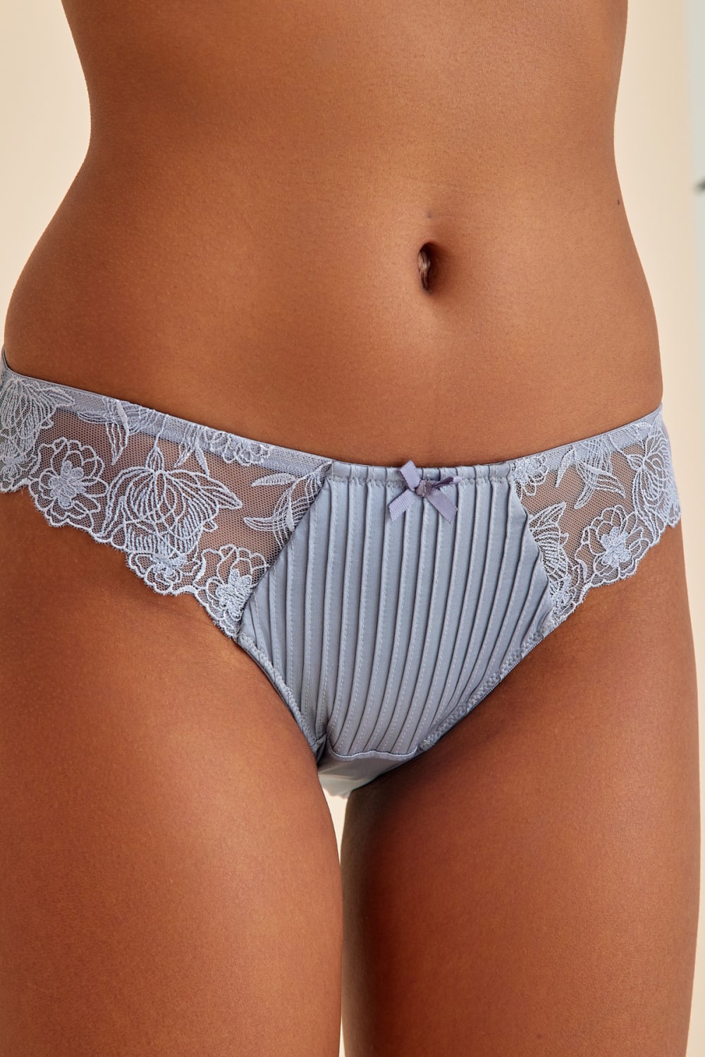 Amarelle-Paris Gri Mavi Dantelli Slip Külot-Bikini Külot-2-Milagron.com