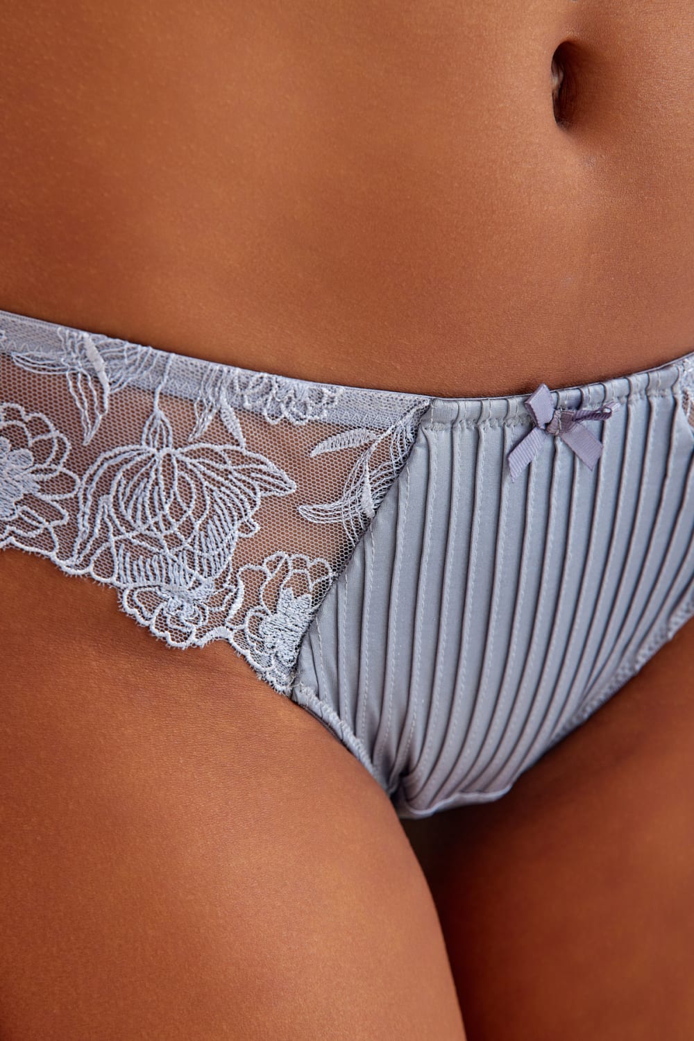 Amarelle-Paris Gri Mavi Dantelli Slip Külot-Bikini Külot-4-Milagron.com