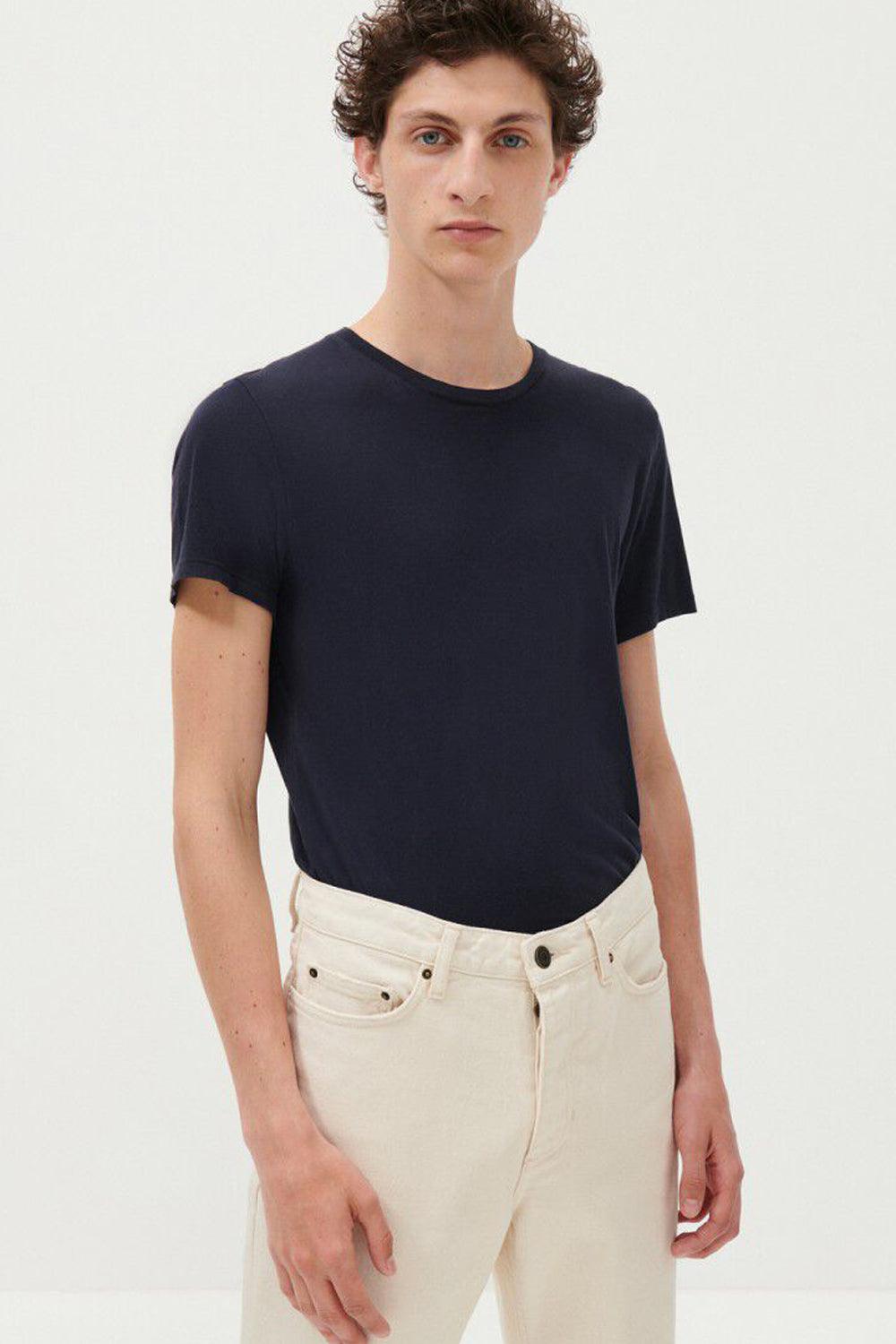 American Vintage-Decatur Navy T-shirt-T-Shirts-1-Milagron.com