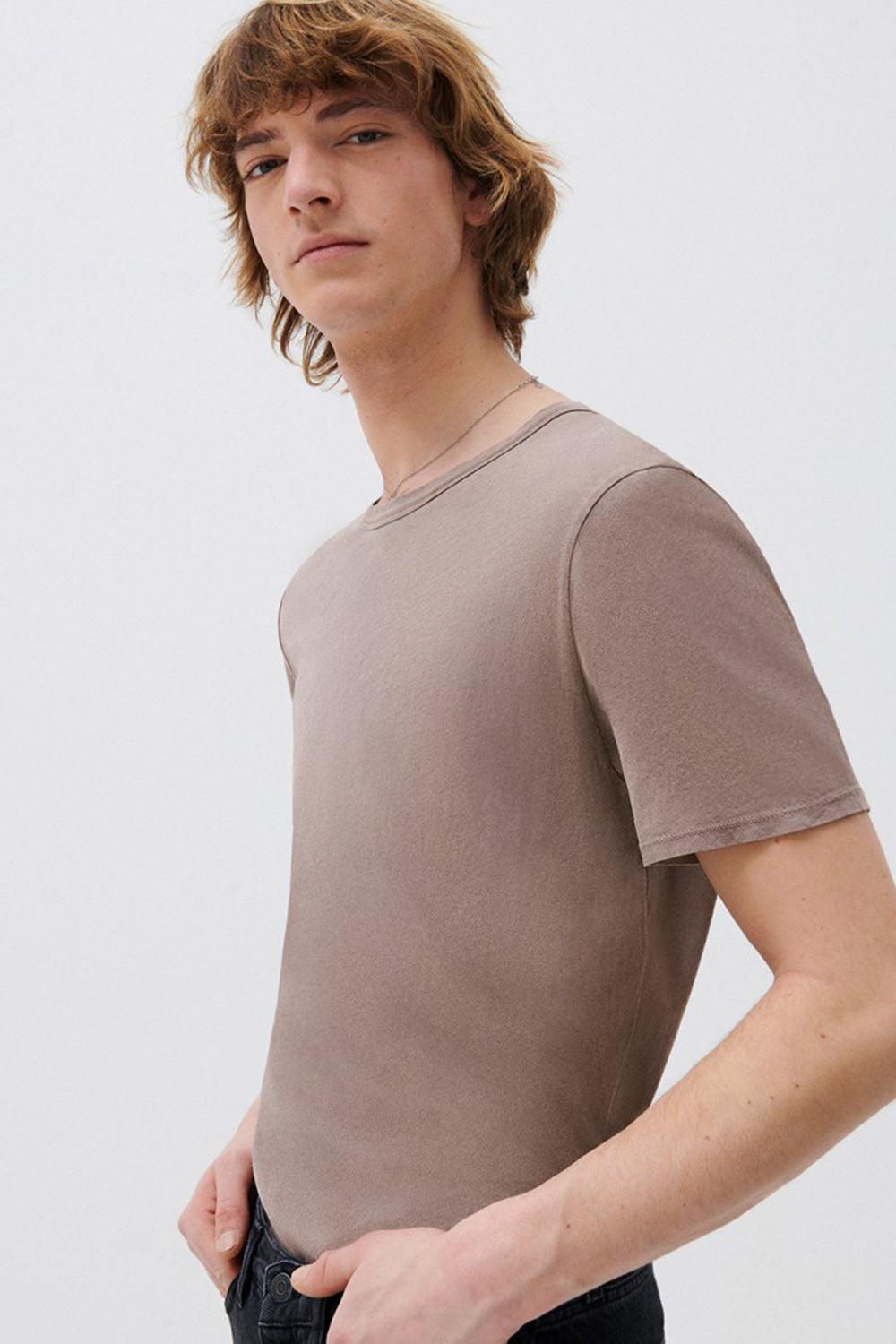 American Vintage-Devon Kahverengi T-Shirt-T-Shirts-1-Milagron.com