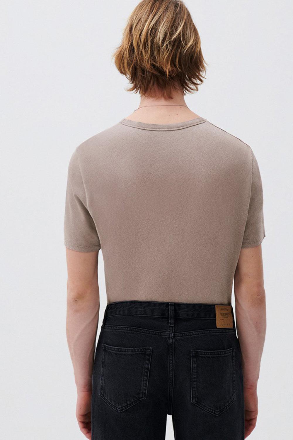 American Vintage-Devon Kahverengi T-Shirt-T-Shirts-3-Milagron.com