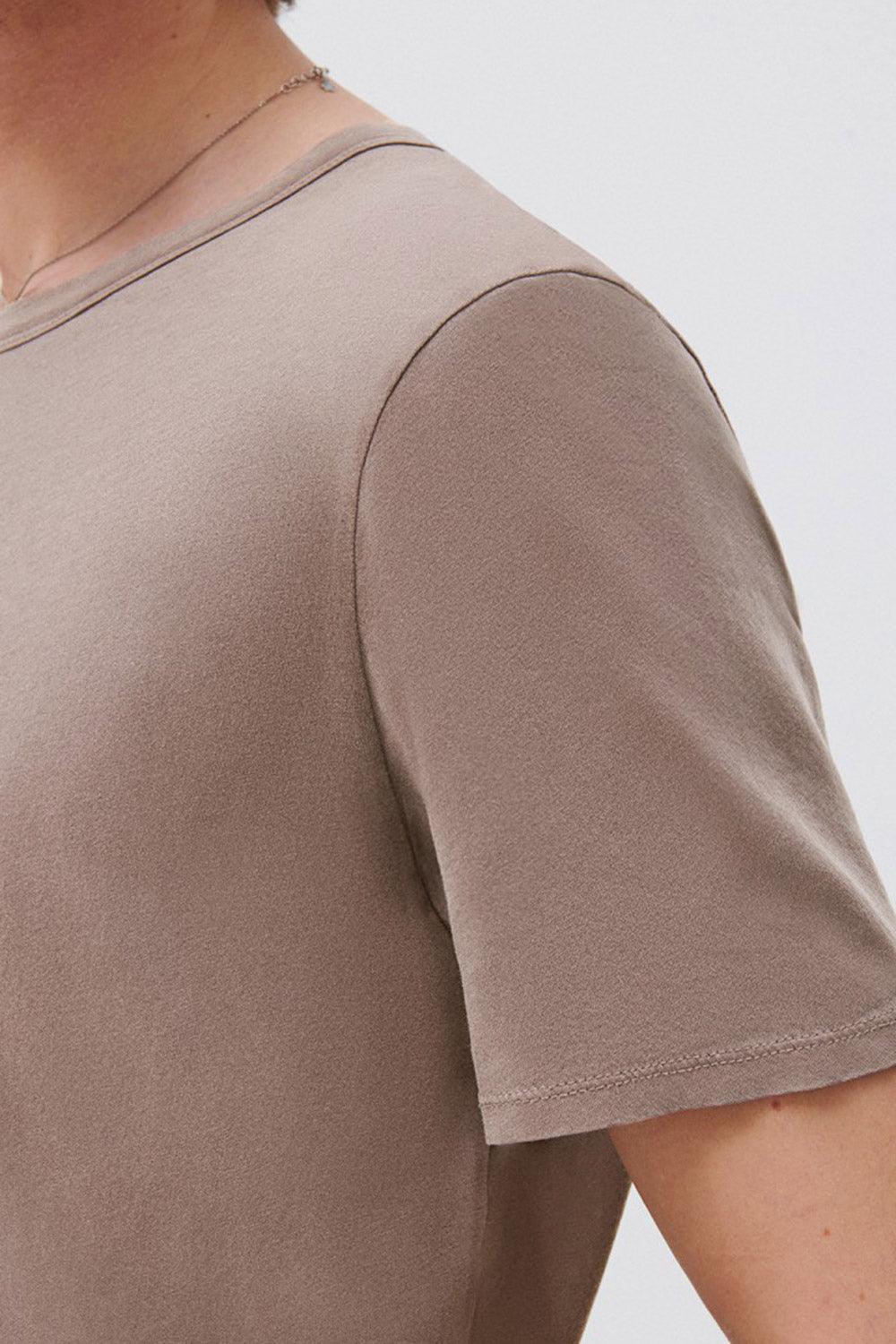 American Vintage-Devon Kahverengi T-Shirt-T-Shirts-4-Milagron.com