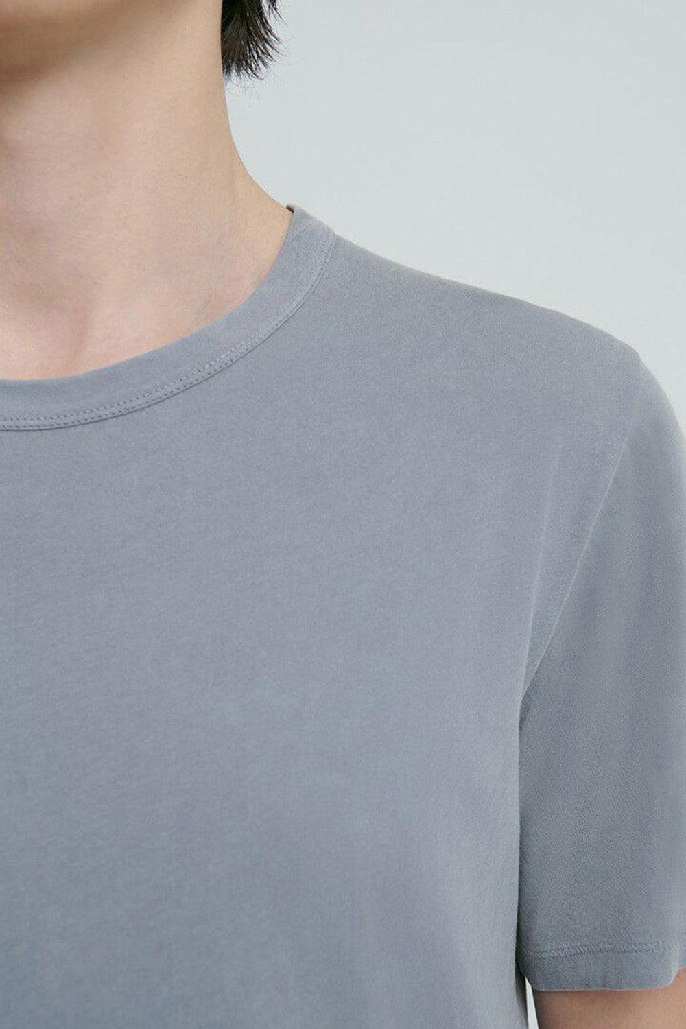 American Vintage-Devon Vintage Blue Grey T-shirt-T-Shirts-4-Milagron.com