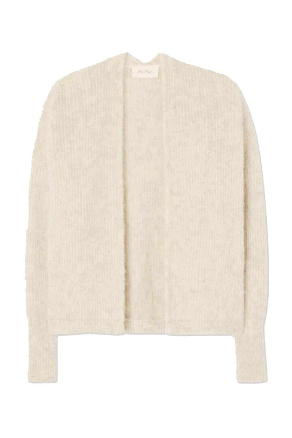 American Vintage-Gilet ML Col Chale Nacre Chine-Kazak & Triko-1-Milagron.com